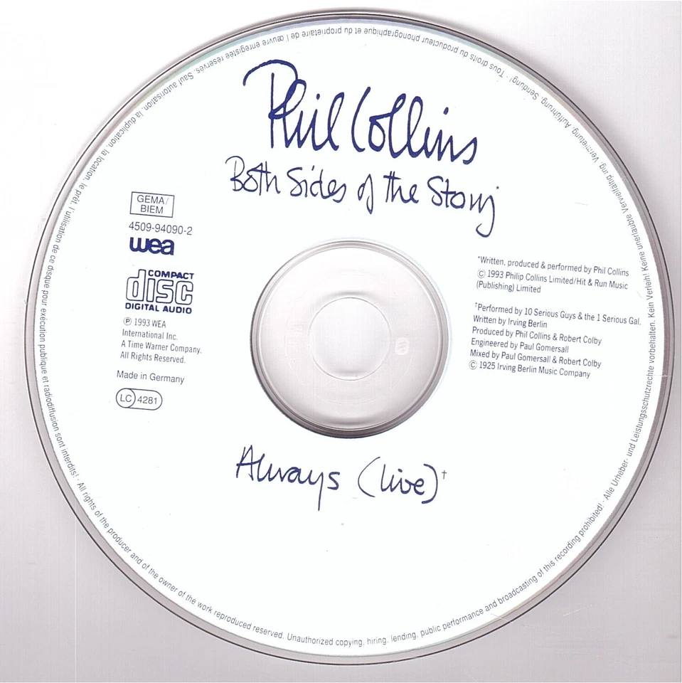 Phil Collins - Both Sides Of The Story (Single-CD 1993) - Bild 2 von 3