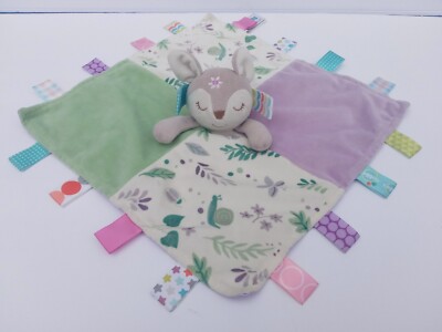 Taggies Signature Collection Flora Fawn Deer Plush Lovey Security Blanket 
