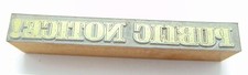 Printing Letterpress Printers Block Public Notice 