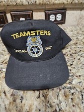 Vintage Teamsters Local 667 Hat Snapback Trucker Cap USA Made Black