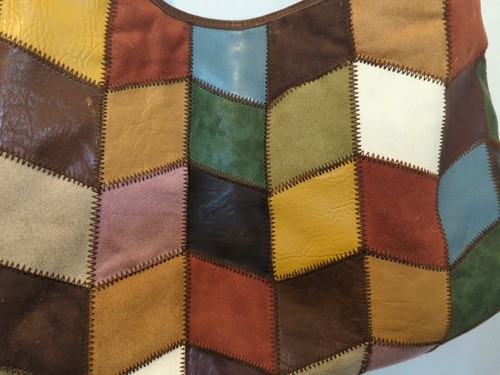 VTG Canyon River Blues Leather(?) & Suede Patchwork Boho Purse With Tags - Picture 2 of 8
