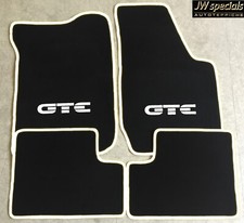 Autoteppich Fußmatten für Opel Kadett D und GTE schwarz weiss 1979-85 Neu 4tlg.