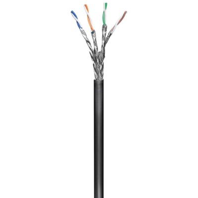 Goobay Outdoor Netzwerkkabel CAT 6 S/FTP PiMF Schwarz 100m Rolle