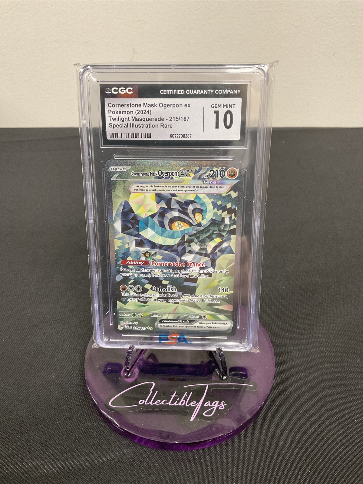Cornerstone Mask Ogerpon ex 215/167 Sv06: Twilight Masquerade CGC 10