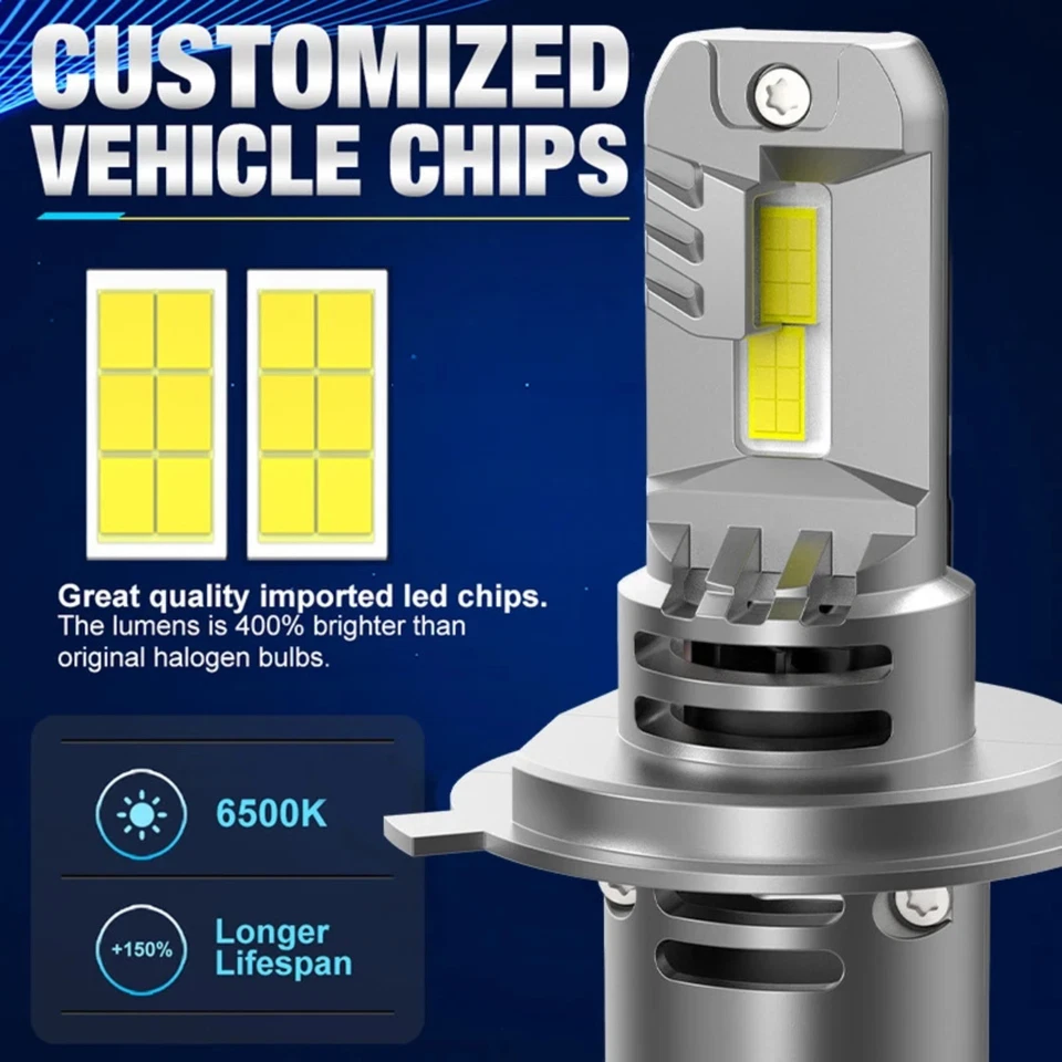 Bombilla LED Moto H4 Hi Lo 6000K 12V Canbus Estanca para Yamaha Suzuki Kawasaki - Imagen 4 de 4