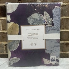 Pottery Barn Twin Dark Garden Duvet Cover Purple Floral Print Bedding NIP NEW
