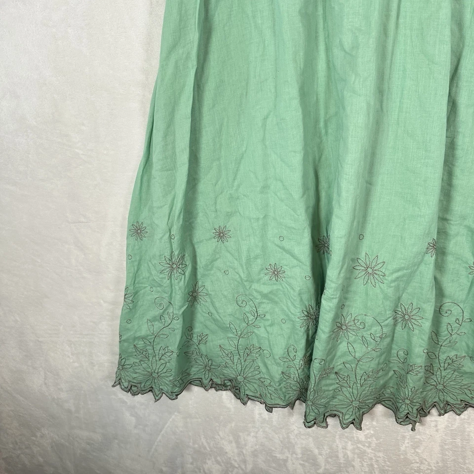 Vestido de lapislázuli vintage para mujer M verde bordado casa de campo sin cordones Western Boho Foto 4 de 4