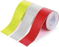 3 Rolls High-Visibility Reflective Tape - Waterproof Self-Adhesive Safety