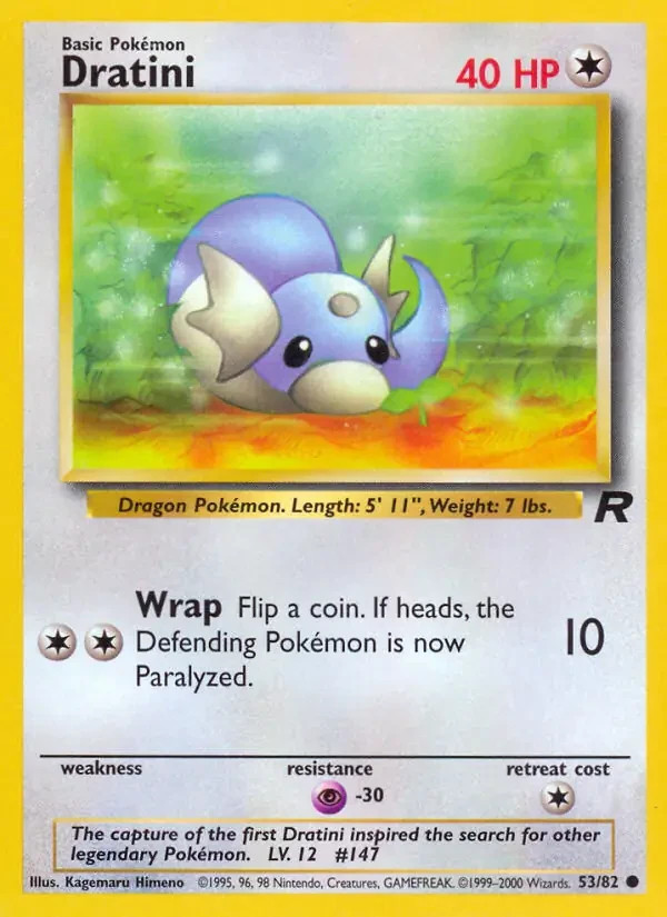 Pokemon TCG - Dratini - 53/82 - Team Rocket - NM Unlimited Common (2000)