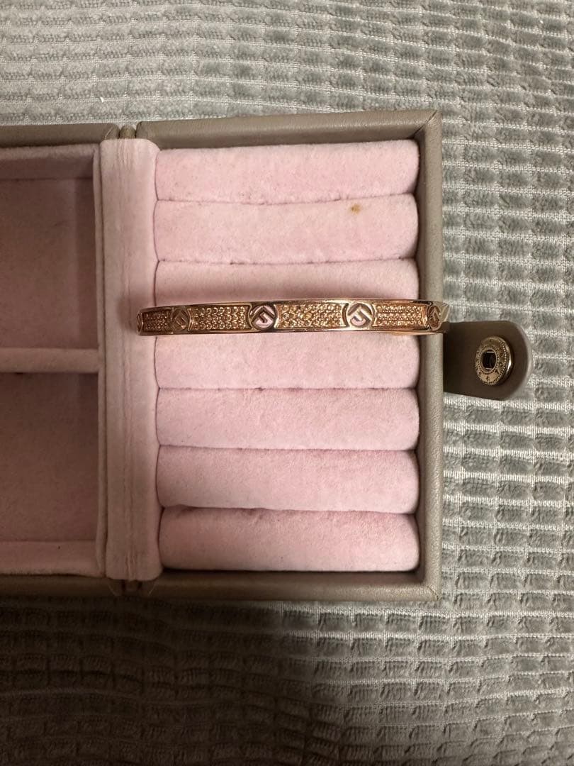 Fendi Bangle Bracelet Engraved Patterns Gold-tone… - image 2