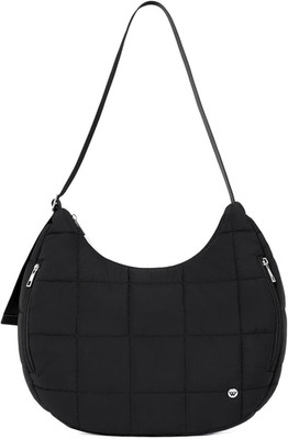 Women's Quilted Puffer Shoulder Bag with Adjustable Strap