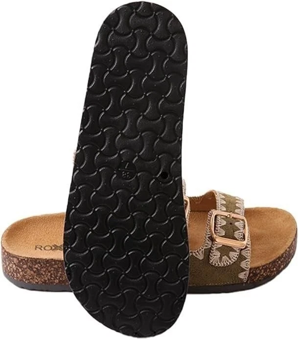 Sandalia Pupeez Mujer Moda Suela de Corcho Doble Hebilla Interior/Exterior Foto 3 de 4