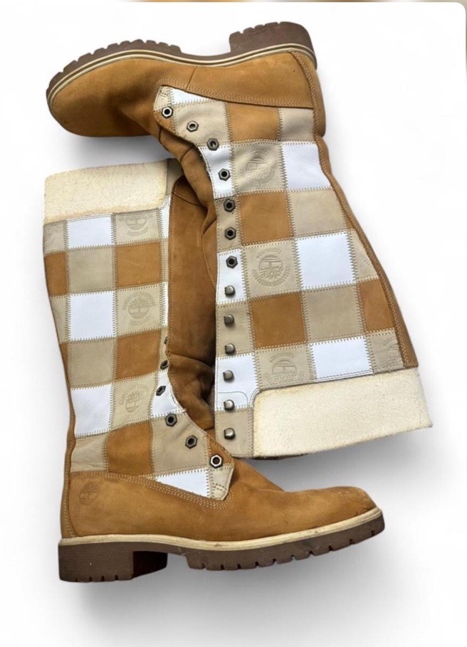 Rare Timberland Patchwork Boots Needs Repair Sz 8… - image 1