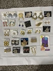 Vintage Costume Jewelry Lot Of 27 Pieces Earrings Brooches Various Brands