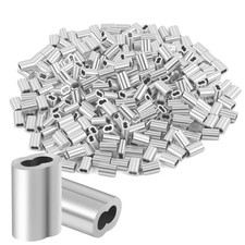 320Pcs 1/16" Aluminum Crimping Loop Sleeve (1.5mm), Double Barrel Cable Ferrule 