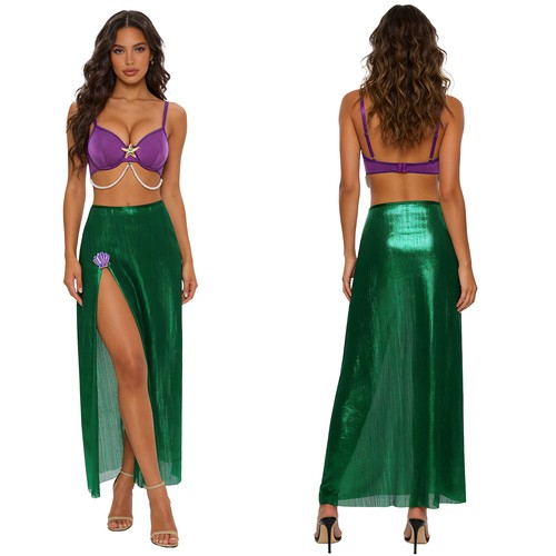 Damen Kostüme Performance Outfit irisierend metallic Set Meerjungfrau Erwachsene Rave - Bild 2 von 17