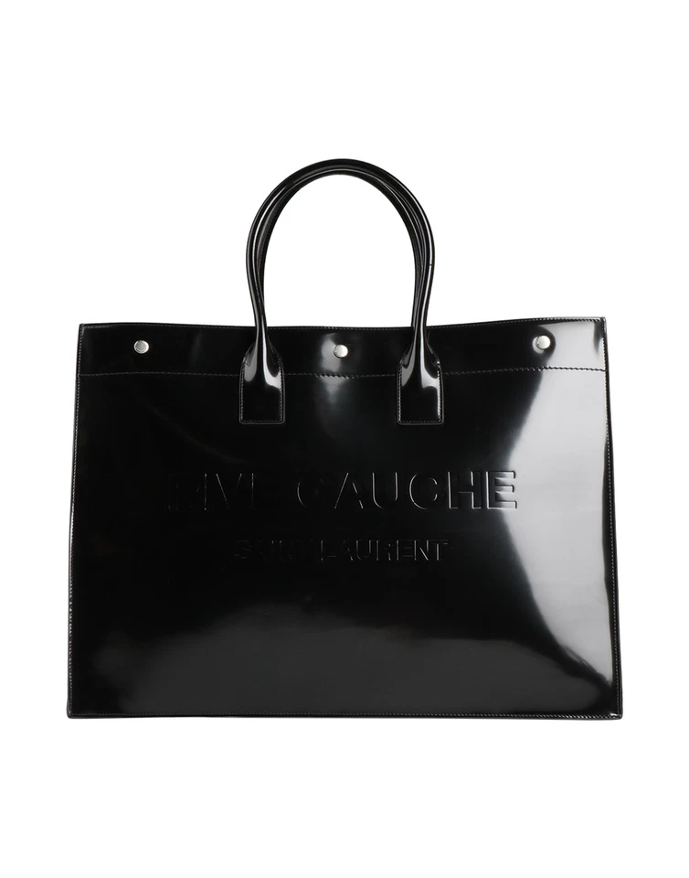 RRP€2400 SAINT LAURENT Rive Gauche Leather Tote Bag Large Logo Made in Italy - Image 2 of 4