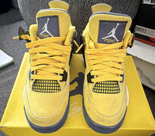 Jordan Air Jordan 4 Retro GS 5Y Tour Yellow Gray Black Sneaker 408452-700