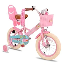  Little Daisy Kids Bike for Girls LittleDaisy-Pink 12 Inch With Training Wheels