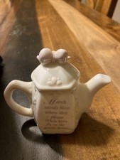 Precious Moments March Tea Pot