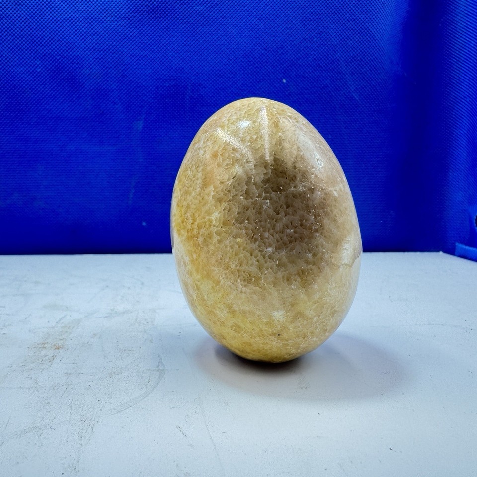 Chalcedony Stone Egg Onyx Orange Green 7x4.5cm 37g Healing (2) | eBay UK