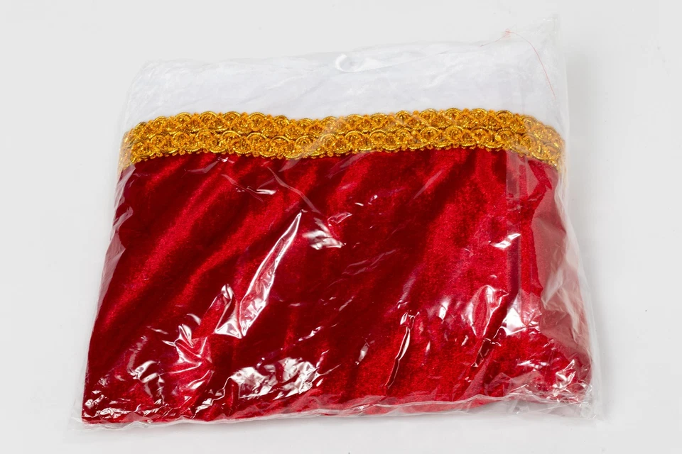 Conjunto de Roupão Fantasia Rei Infantil Médio Ouro Vermelho Coroa Cetro Roupa Cosplay Alayaky - Imagem 3 de 4