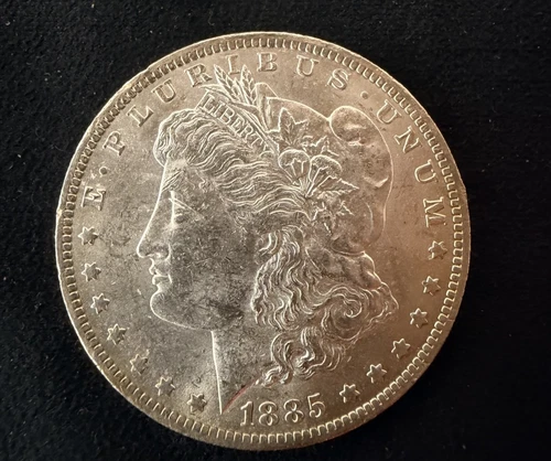 1885 O MORGAN DOLLAR SILVER AU