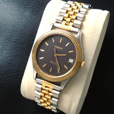 TISSOT PR 50 Quartz Herren Armbanduhr bicolor 35 mm neue Batterie langes Armband