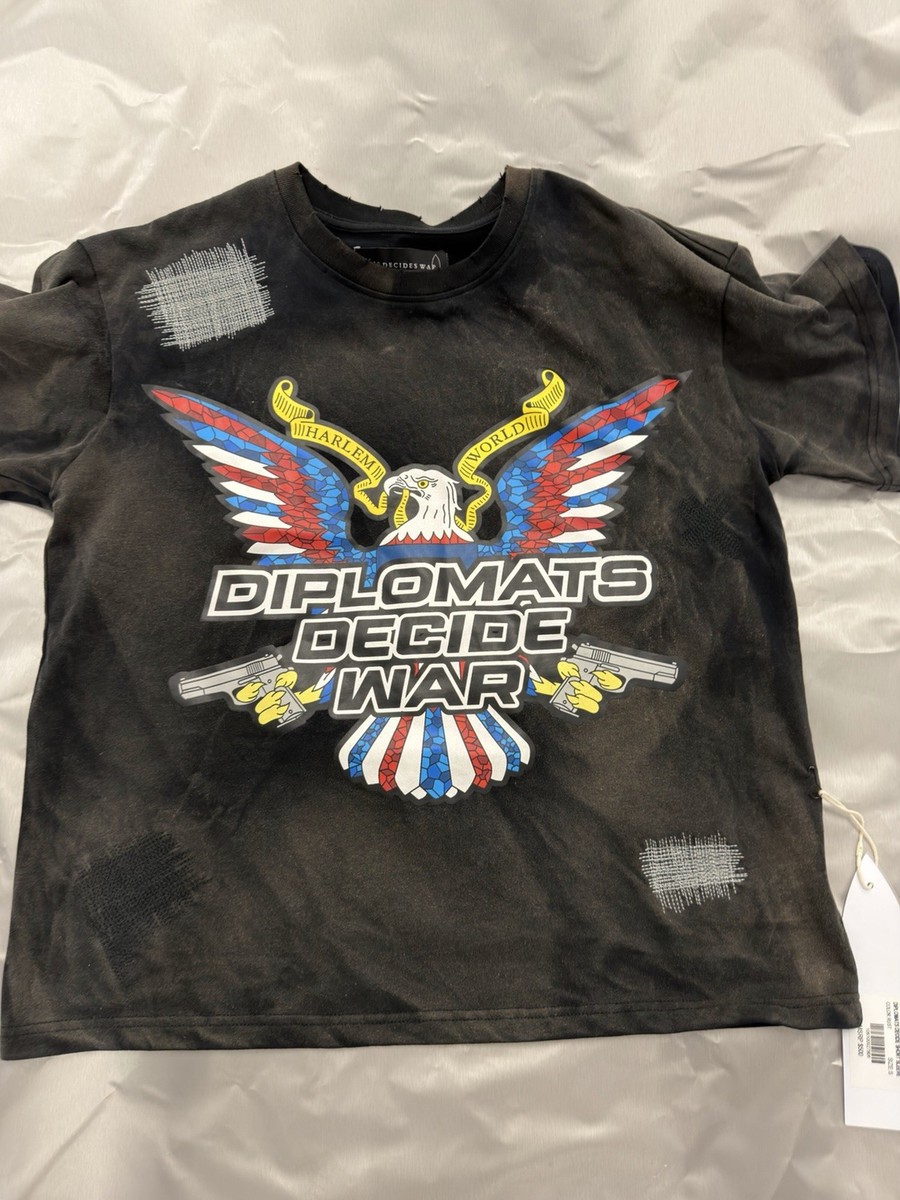 DIPSET Diplomats Decide War Distressed Graphic T-Shirt Black Short