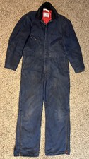 Walls Zero-Zone Insulated Quilt Lined Blue Coveralls Canvas Work Clothes L 42-44