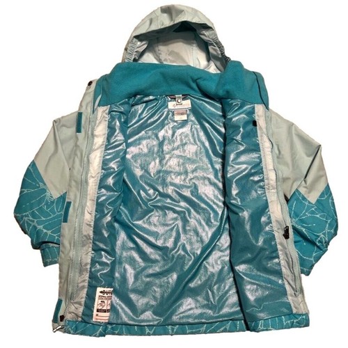 Columbia Girls Omni Heat Hooded Lightweight Jacket Turquoise Teal Med 10 12 - Picture 3 of 15