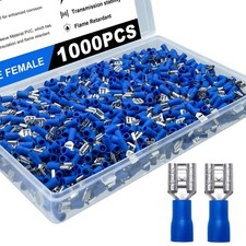 1000Pcs Quick Disconnects Vinyl Insulated Female Spade Wire Connectors, 16-14...