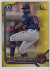 2022 Bowman Chrome Prospects Yellow Refractor 14/75 Robert Dominguez 15wb