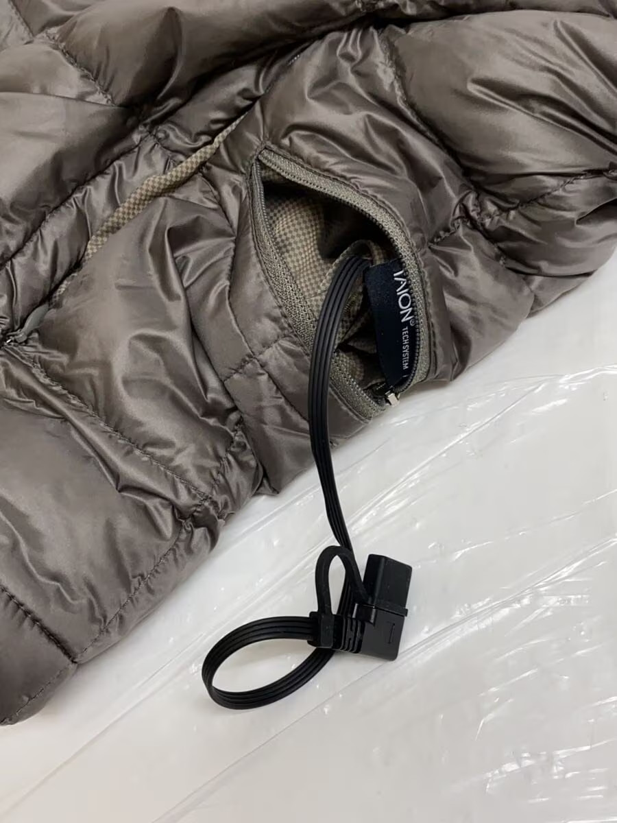 TAION Down Jacket, Medium, Nylon, Gray, with Deta… - image 6