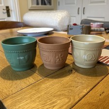 3 Small Scheurich Terracotta Plant Pots West Germany