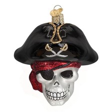 Old World Christmas Glass Blown Ornament for Christmas Tree, Jolly Roger