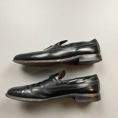 Allen Edmonds Berwick Loafers Mens 12 A Black Leather Wingtip Tassel Dress Shoes