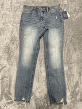 Universal Thread Jeans Women 10R Blue Wash High Rise Skinny Distressed Stretch