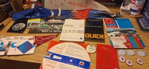 EXPO 67 Montreal Large Ephemera Lot – Official Guides, Passport, Pins, Flag