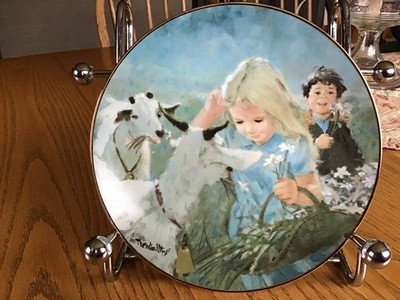 Mountain Friends Girl w/ Goats  1st Issue in The Summer Days of Childhood  8.5''