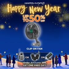 Mars Hydro 6" Grow Tent Clip On Oscillating Fan Ventilation 10 Speed Inline Cool