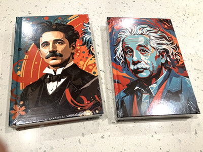 Einstein & Tesla Decorative Hardcover Books Set Modern Art Display Books