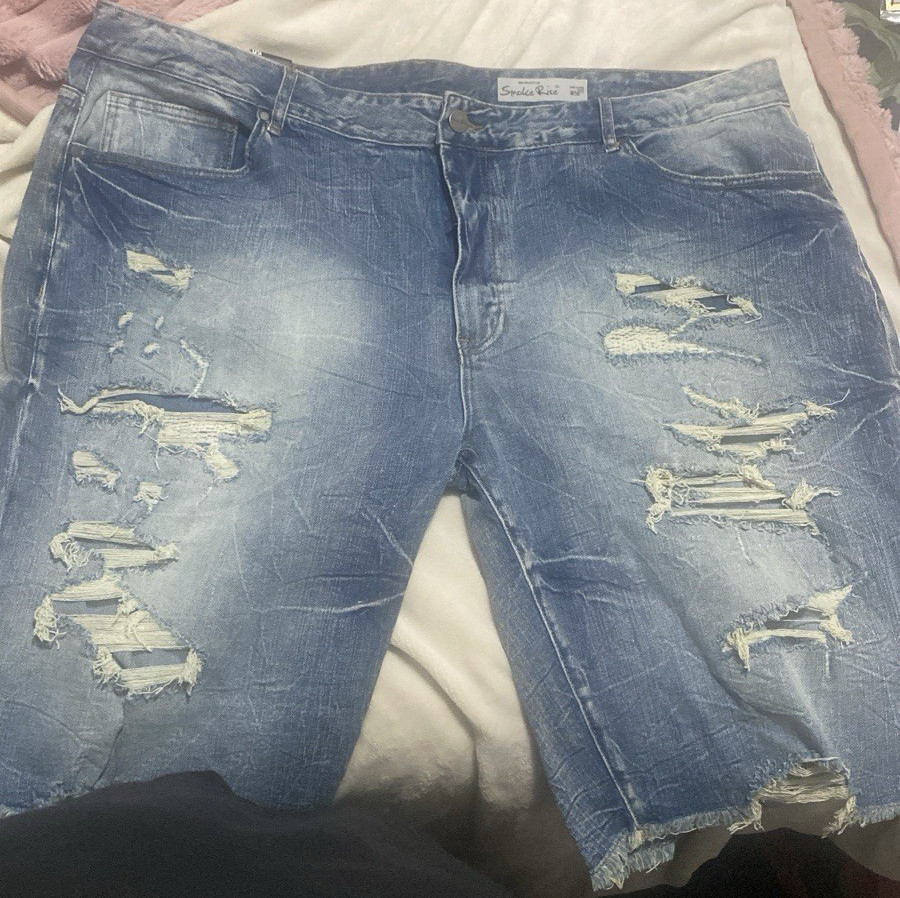 Smoke Rise Distressed Denim Shorts Pockets Assorted Colors B