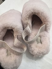 UGG Fluff Yeah Womens Slide Slippers 10 Pink/Blush Sheepskin Slingback Platform