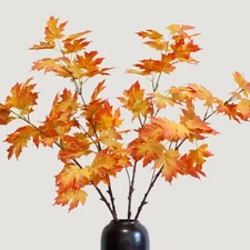 KBREE 38窶・Maple Branches, 4Pcs Artificial Greenery Maple Stems with Realistic...