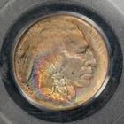 1913 5c Indian Head Buffalo Nickel Type 2 -PQ Rainbow Toning- PCGS MS 62 - X6929