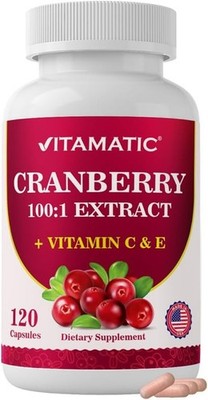 Cranberry 500 mg 100:1 Extract (2 Capsules) with Vitamin C & E   120 Veg Capsule