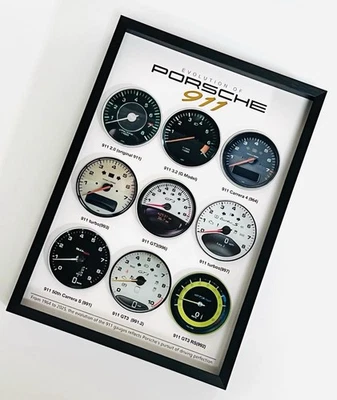 Porsche 911 Evolution Dashboard Art – Luxury Framed Car Enthusiast Decor