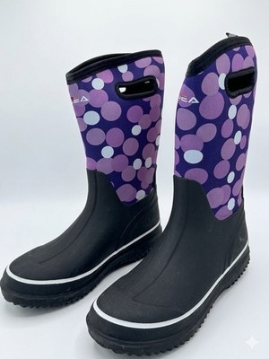 HISEA Women's Rain Boots Waterproof Insulated RubberMid Calf Size 8.
