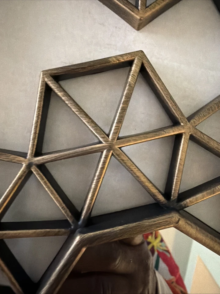 Brand New Group Decorative Silver Bronze Gold Wall Mirrors Lot of 3 Plastic - Image 4 of 4